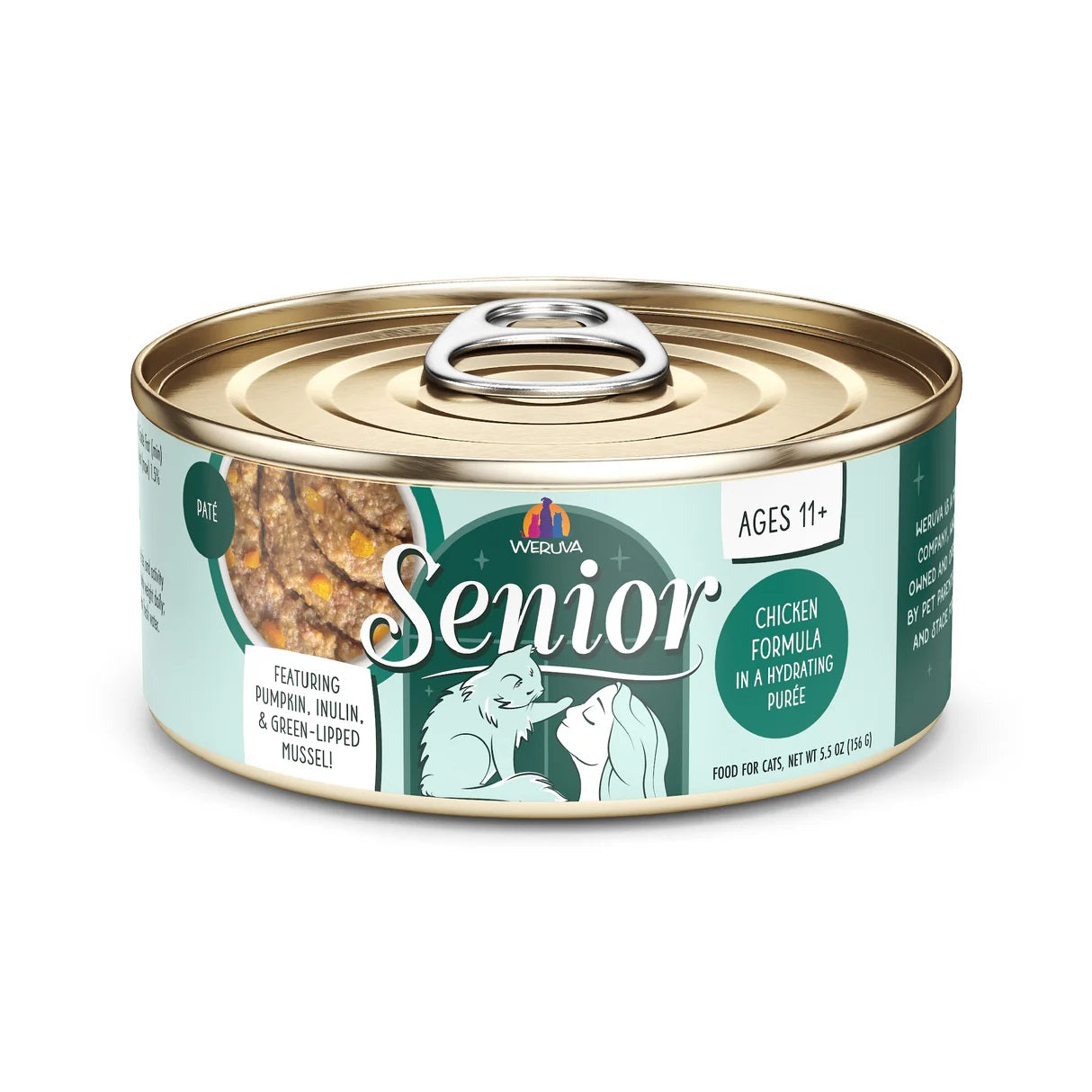 Chicken Hydrating Puree Formula Wet Food for Senior Cats by Weruva