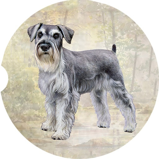 Schnauzer (Uncropped) Car Coaster