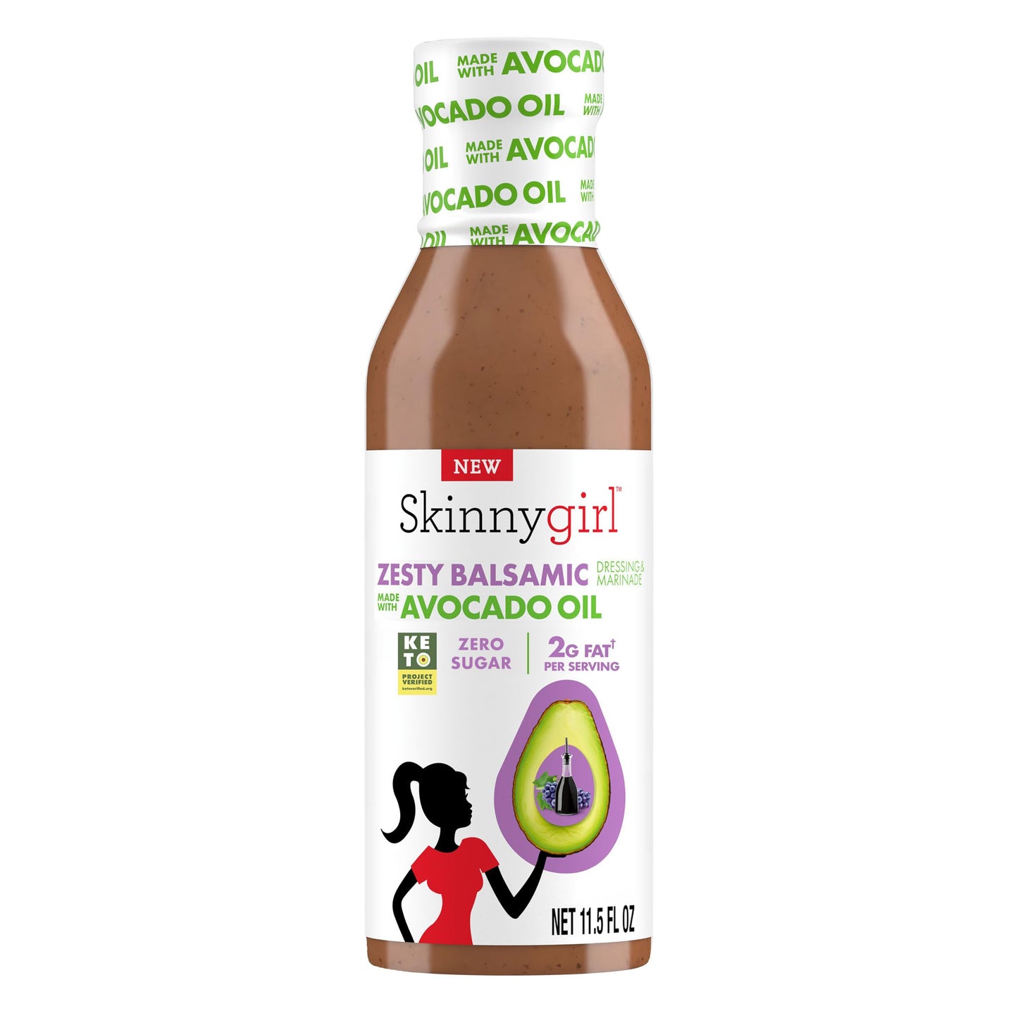 BestBy01/26 Skinnygirl Avocado Oil Salad Dressing Zesty Balsamic 11.5oz