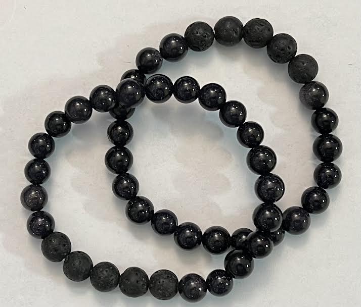Bracelets w/ Lava Beads & Gemstones - 8MM