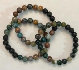 Bracelets w/ Lava Beads & Gemstones - 8MM
