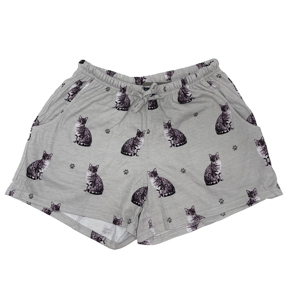 Cat Pajama Shorts (Silver Tabby) -Soft!