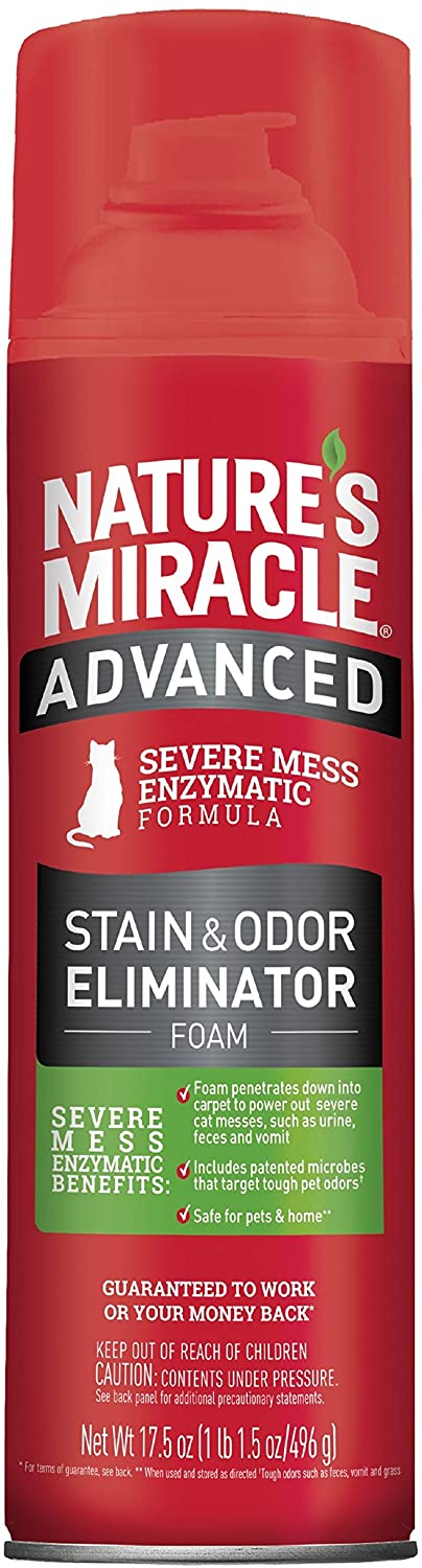 Nature's Miracle Advanced Stain and Odor Eliminator Foam Aerosol Sprays for Cats