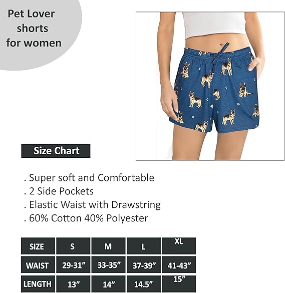 German Shepherd Pajama Shorts -Soft!