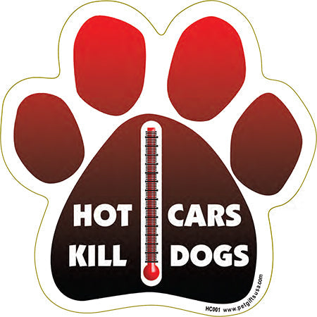 Hot Cars Kill Dogs Paw Magnet