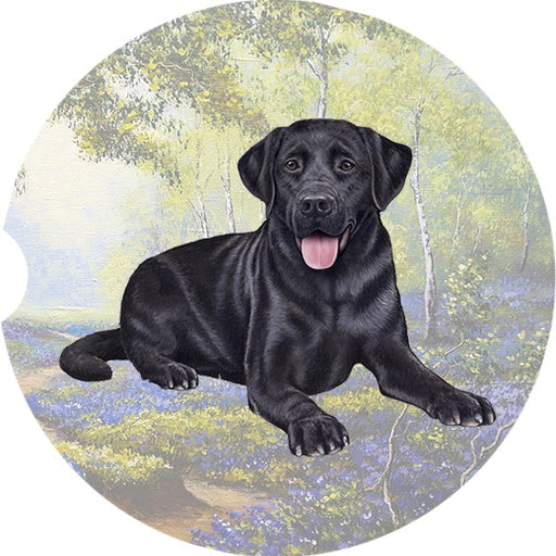 Labrador (Black) Car Coaster - Sitting