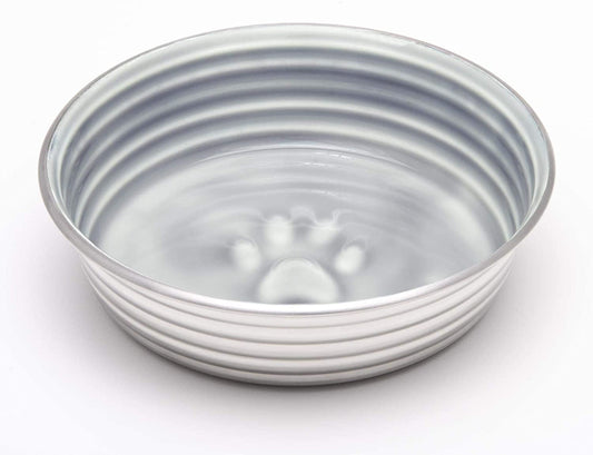 Stainless Steel Ceramic Pet Bowl, Parisian Gray