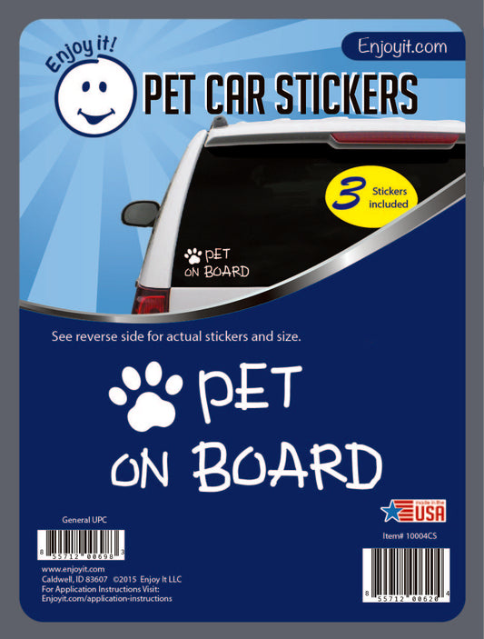 Pet on Board and Paw Car Sticker by Enjoy it!