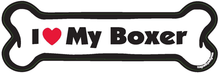 I Love My Boxer Bone Magnet