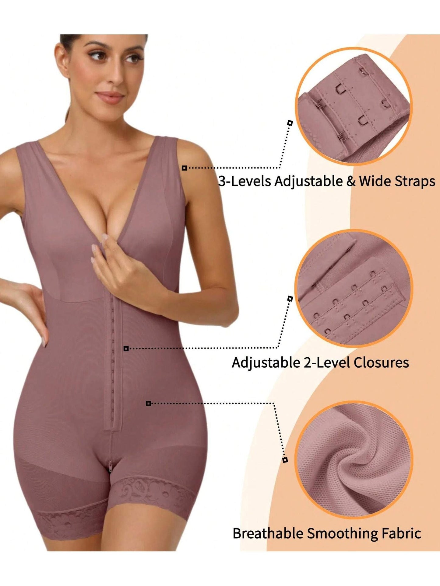 Fajas Colombianas Full Body Shaper with Zipper – Tummy Control & Butt Lift