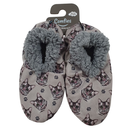 Cat (Silver) Tabby Slippers - Comfies
